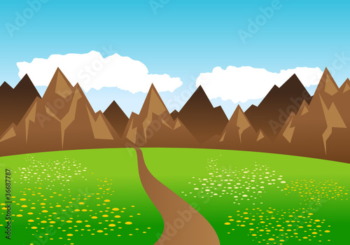 berglandschaft mit weg
