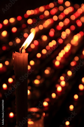 Light candles in a crypt