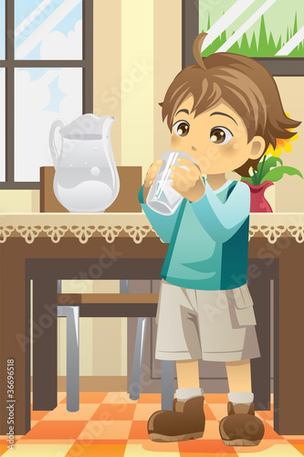 Boy drinking water