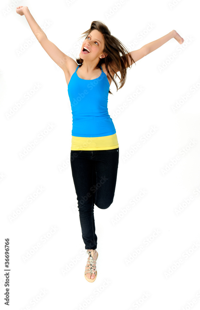 vitality jump of young girl vitality jump of young girl