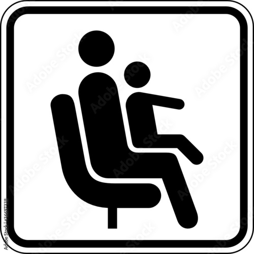 Kinder auf den Schoß nehmen Schild Zeichen Symbol