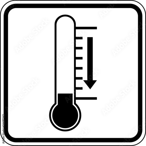 Niedrige Temperaturen Kälte Schild Zeichen Symbol