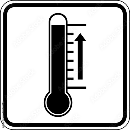 Hohe Temperaturen Hitze Schild Zeichen Symbol