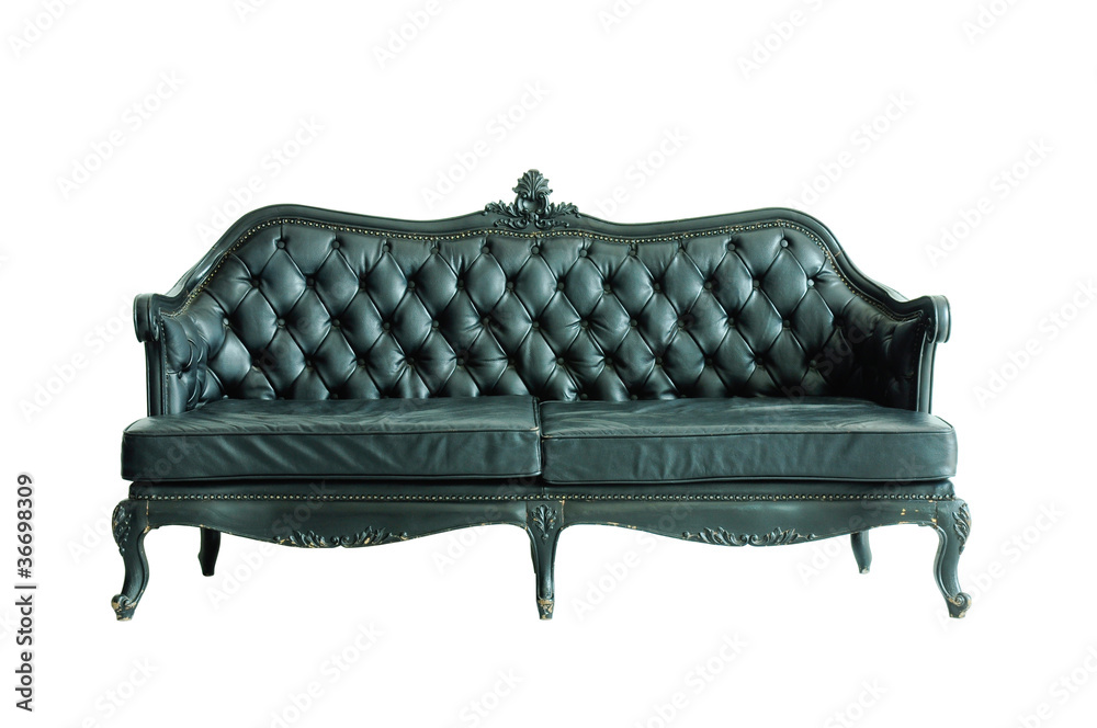 Vintage black sofa isolated Stock Photo Adobe Stock
