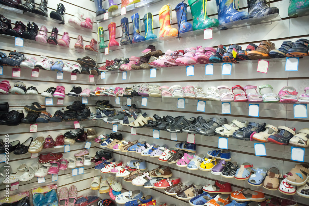 baby shoes at fashionable shop