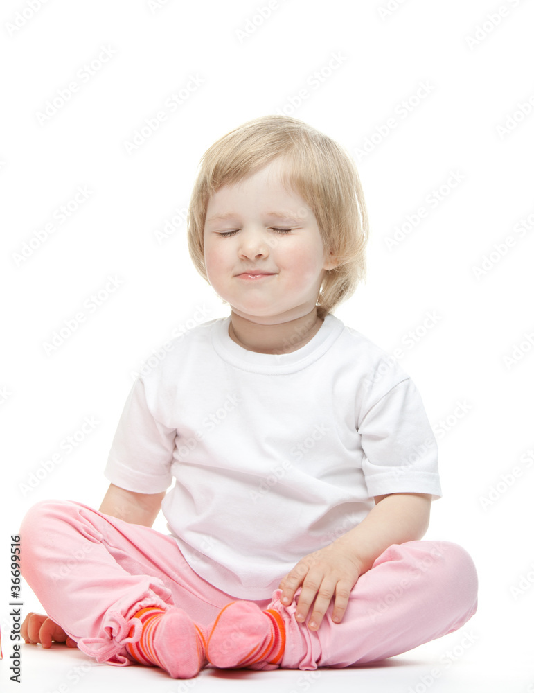 The baby girl has easy mood The baby girl has easy mood