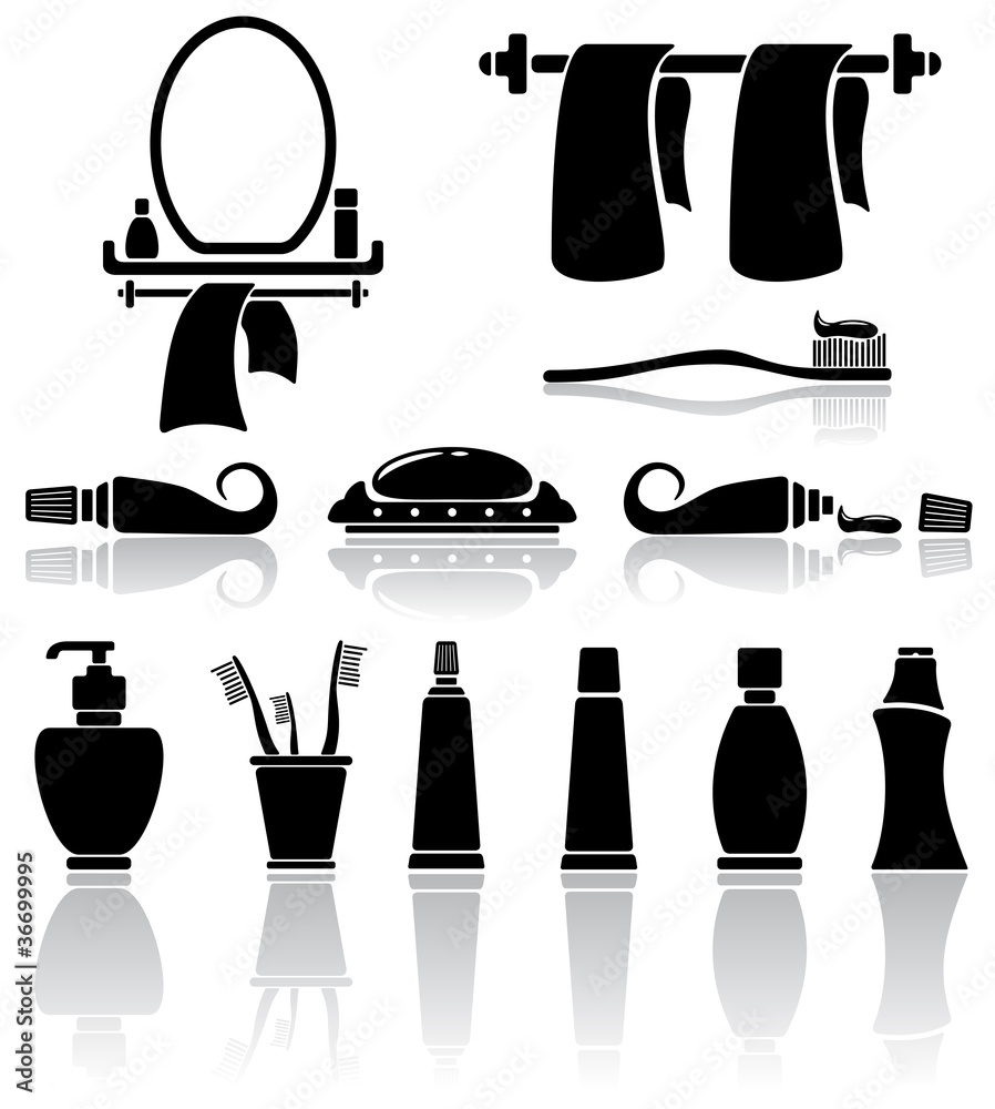 Obraz premium Bathroom icons