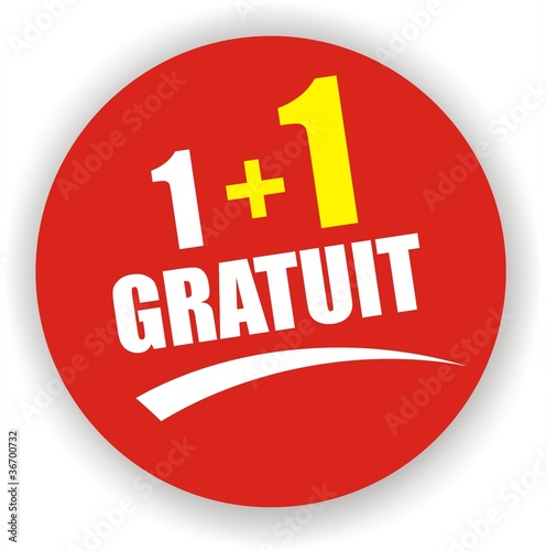 bouton 1+1 gratuit