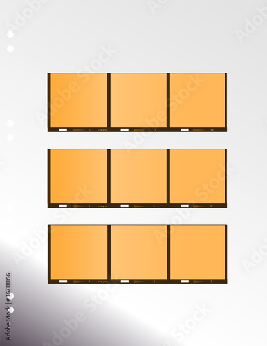negative 126 er format film contact sheet, blank frames