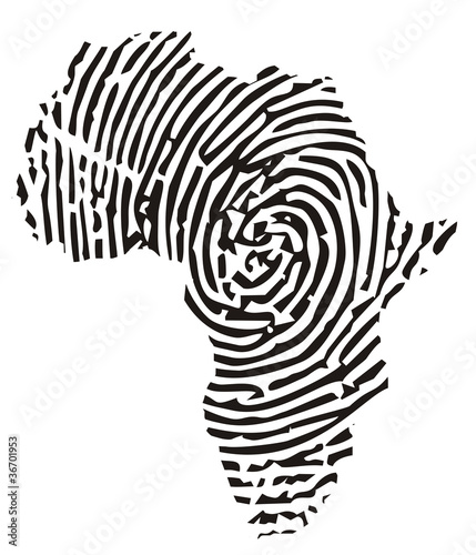 Afrika, Landkarte mit Fingerabdruck
