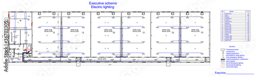 Construction drawings. Executive scheme -  lighting