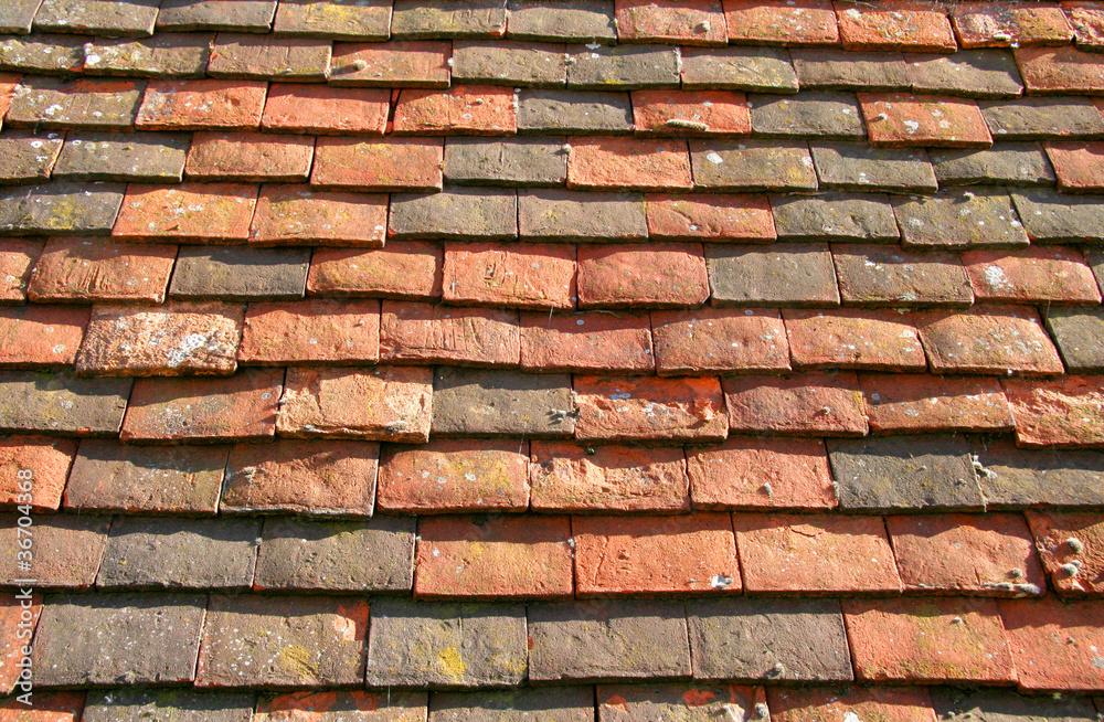 Antique roof terracotta tiles