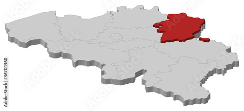 Map of Belgium  Limburg highlighted