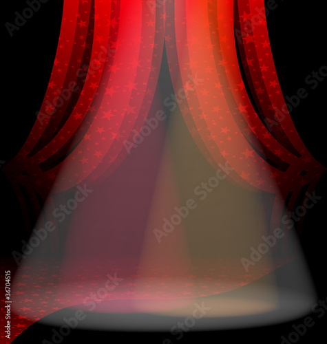 red  drape