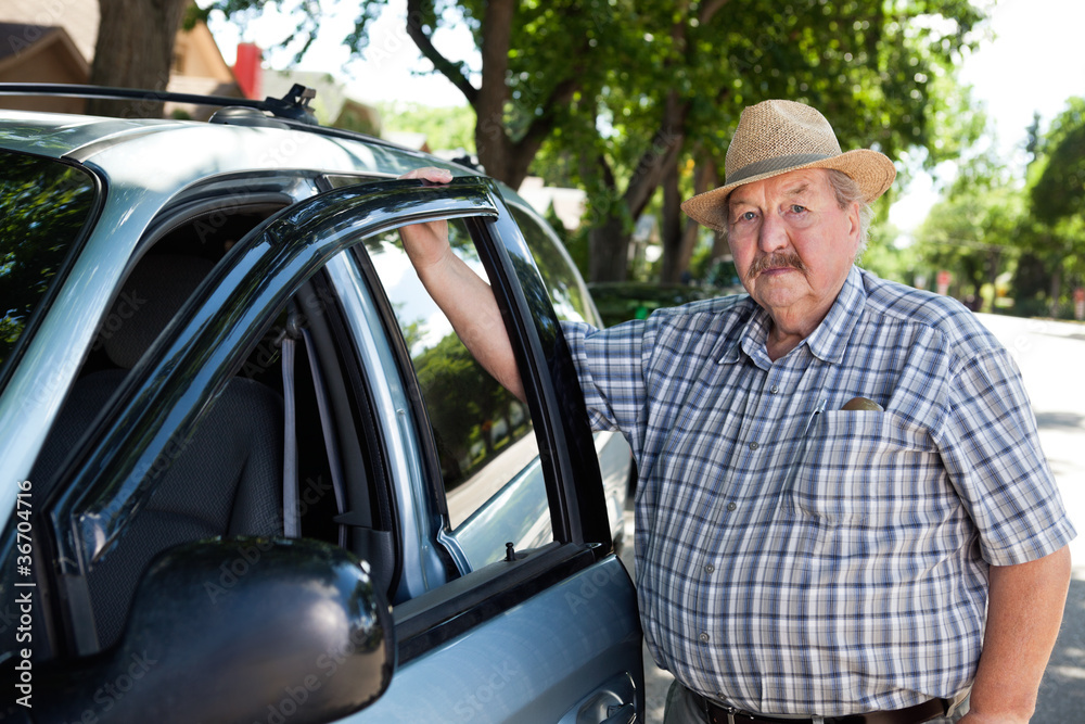 Portrait of Senior Man with Car Portrait of Senior Man with Car