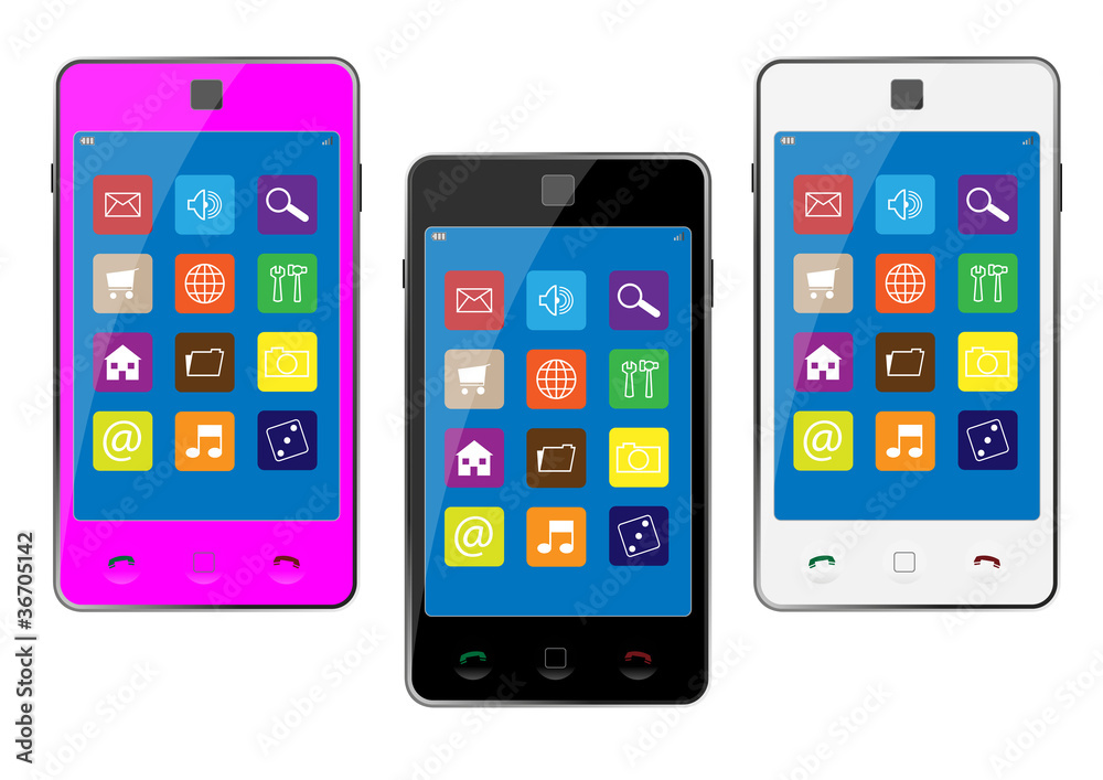 Smartphone färbig Smartphone färbig