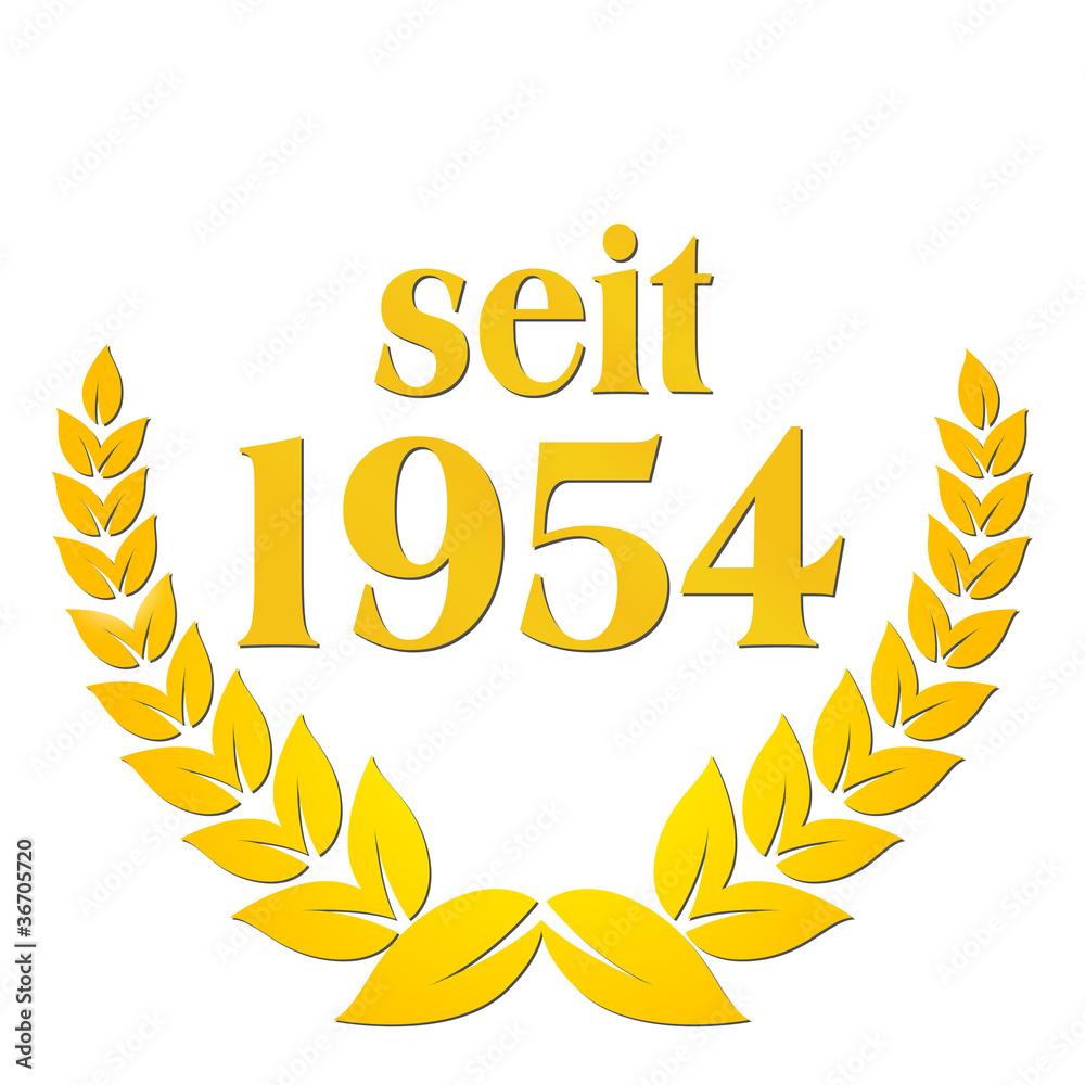 seit 1954 jubiläum lorbeerkranz lorbeer gold seit 1954 jubiläum lorbeerkranz lorbeer gold