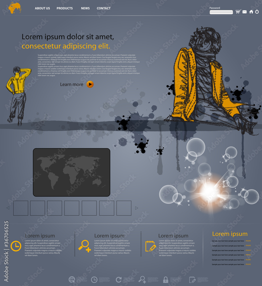 vector modern website template with people
