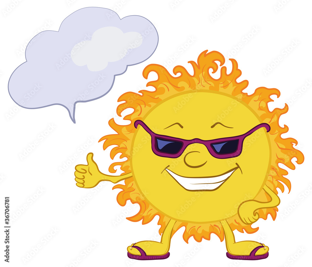 Sun smiley with glasses