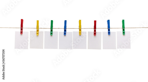 Fényképezés clothes peg and note paper on clothes line rope