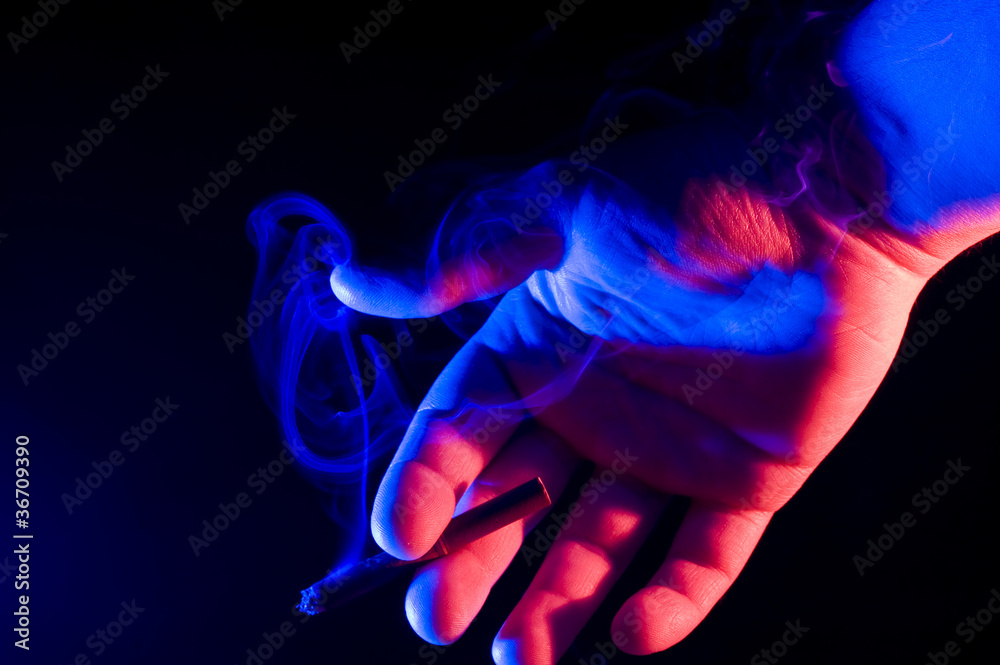Hand with sigarette Hand with sigarette