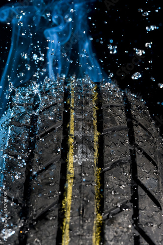 Tire with water drop