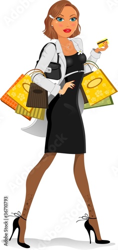 Elegant woman who is shiopping