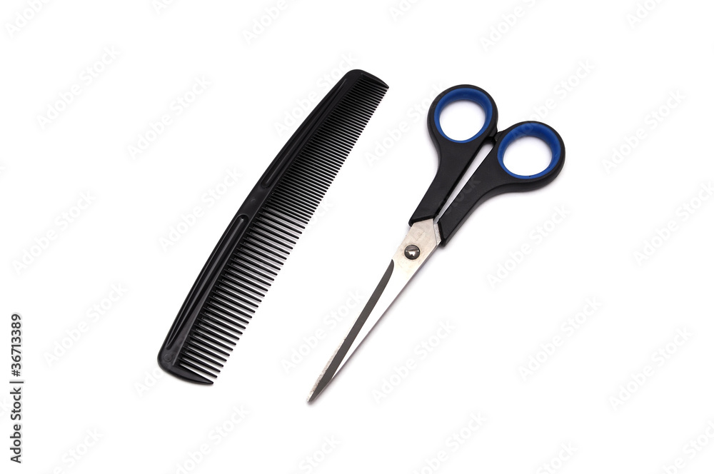 comb and scissors comb and scissors