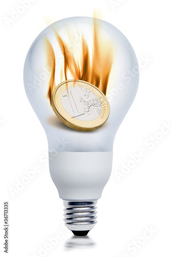 Energiesparlampe mit Euro