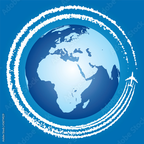 Aircraft with smoky trails