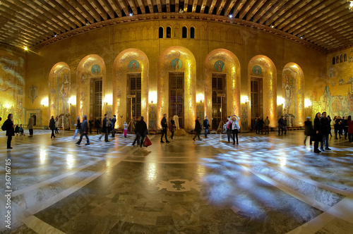 Golden hall of the Stockholm City Hall, Sweden photo