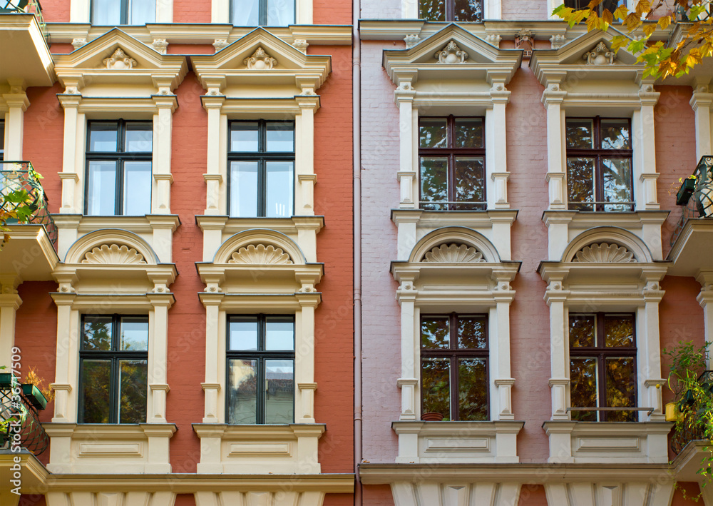 Windows of two rehabilitated town houses Windows of two rehabilitated town houses