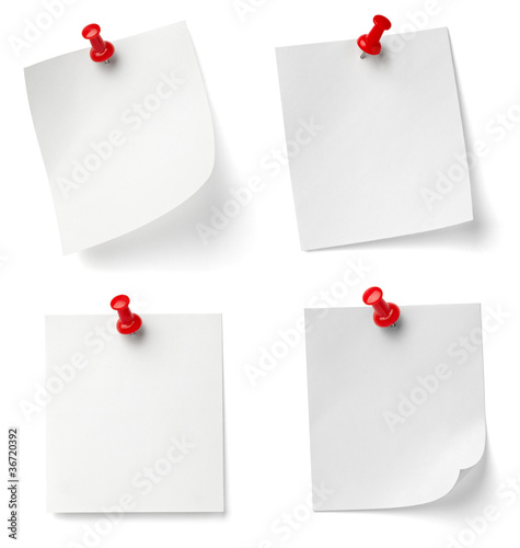push pin and note paper office business