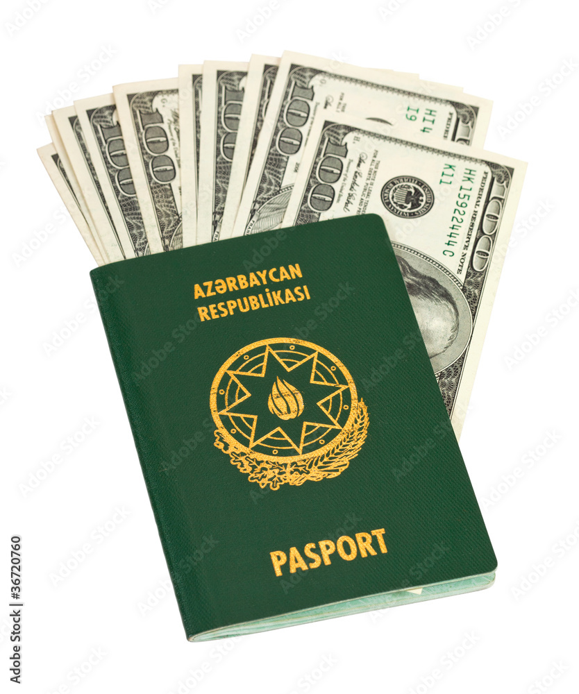 Azerbaijan passport and money Azerbaijan passport and money