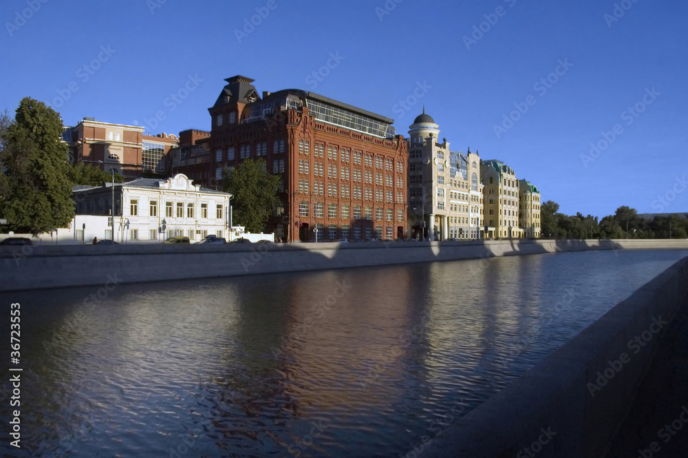 Embankment of Moscow river.