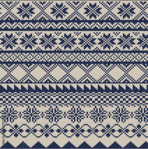 Knitted background in Fair Isle style
