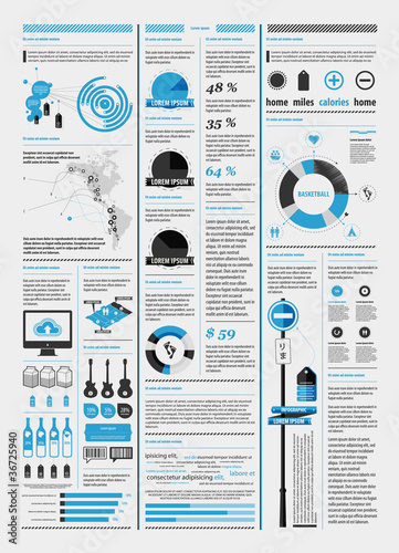 elements of infographics with a map of America