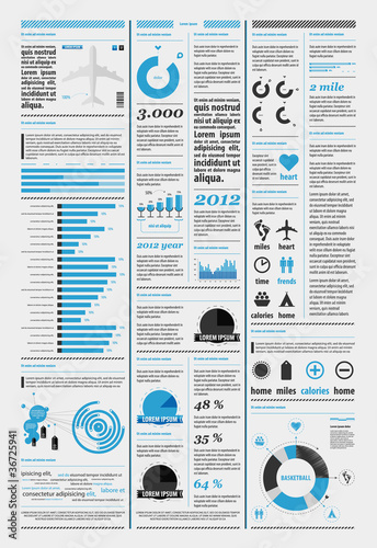 elements of infographics with the aircraft and icons