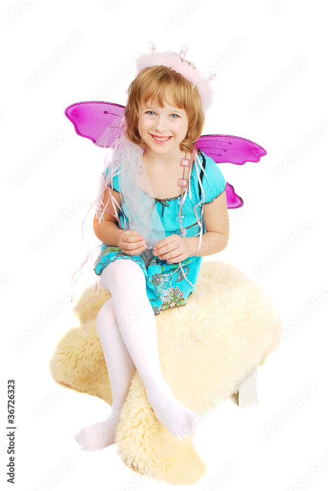 Fototapeta premium Dancing sitting costume girl.