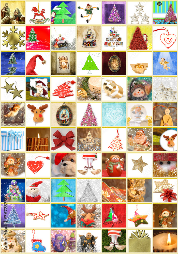 Christmas greeting cards, collage vertical
