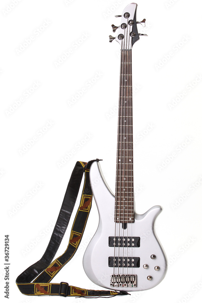 Obraz premium White electric guitar isolated