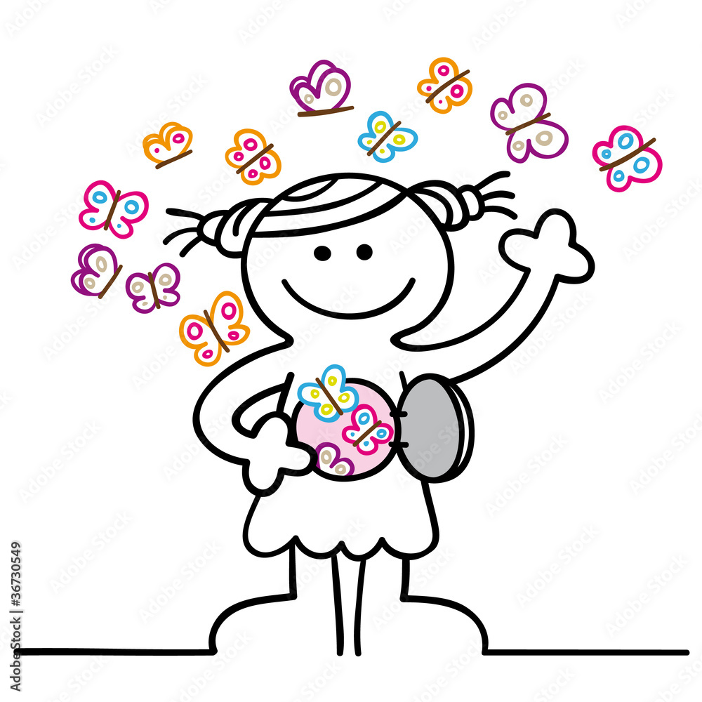 Fototapeta premium figur frau hat schmetterlinge im bauch