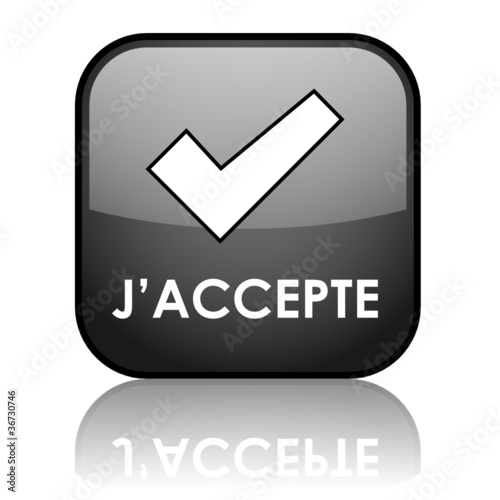 Bouton Web "J'ACCEPTE" (signature conditions générales d'accord)