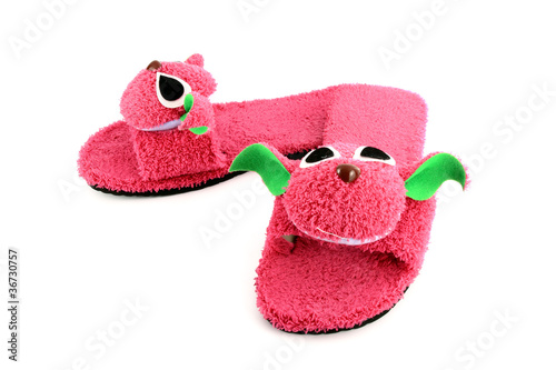 slipper that made as pink on white background photo