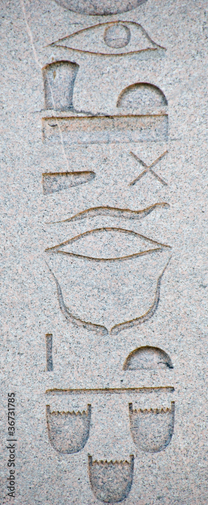 Hieroglyphics from the Obelisk of Thutmosis III in Istanbul Hieroglyphics from the Obelisk of Thutmosis III in Istanbul