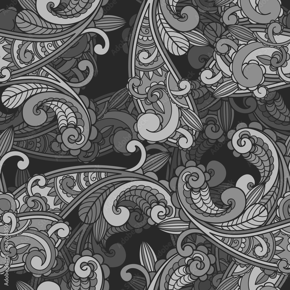 vector seamless monochrome paisley pattern vector seamless monochrome paisley pattern