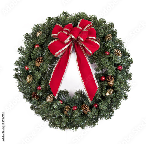 Christmas wreath with red bow
