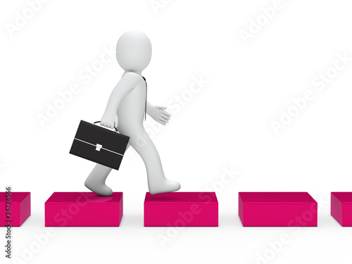 business man pink cube way