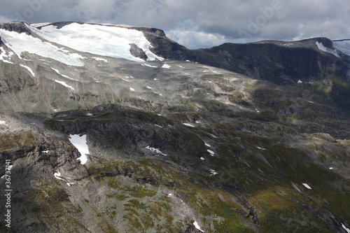 Mountains with snow on top in Scandinavia