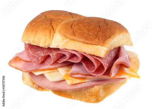 Cold Cut Sandwich Isolated